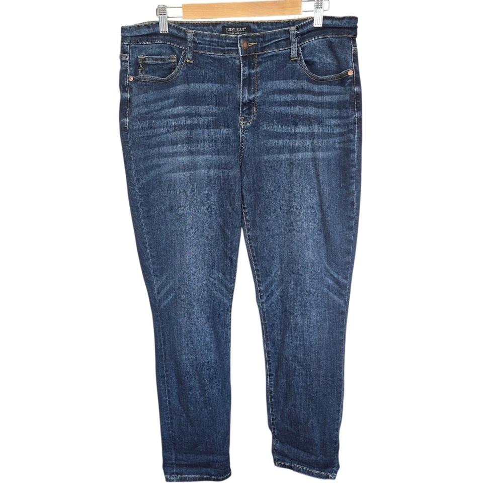 Judy Blue Boyfriend Fit Jeans Dark Wash Stretch Size 15/32